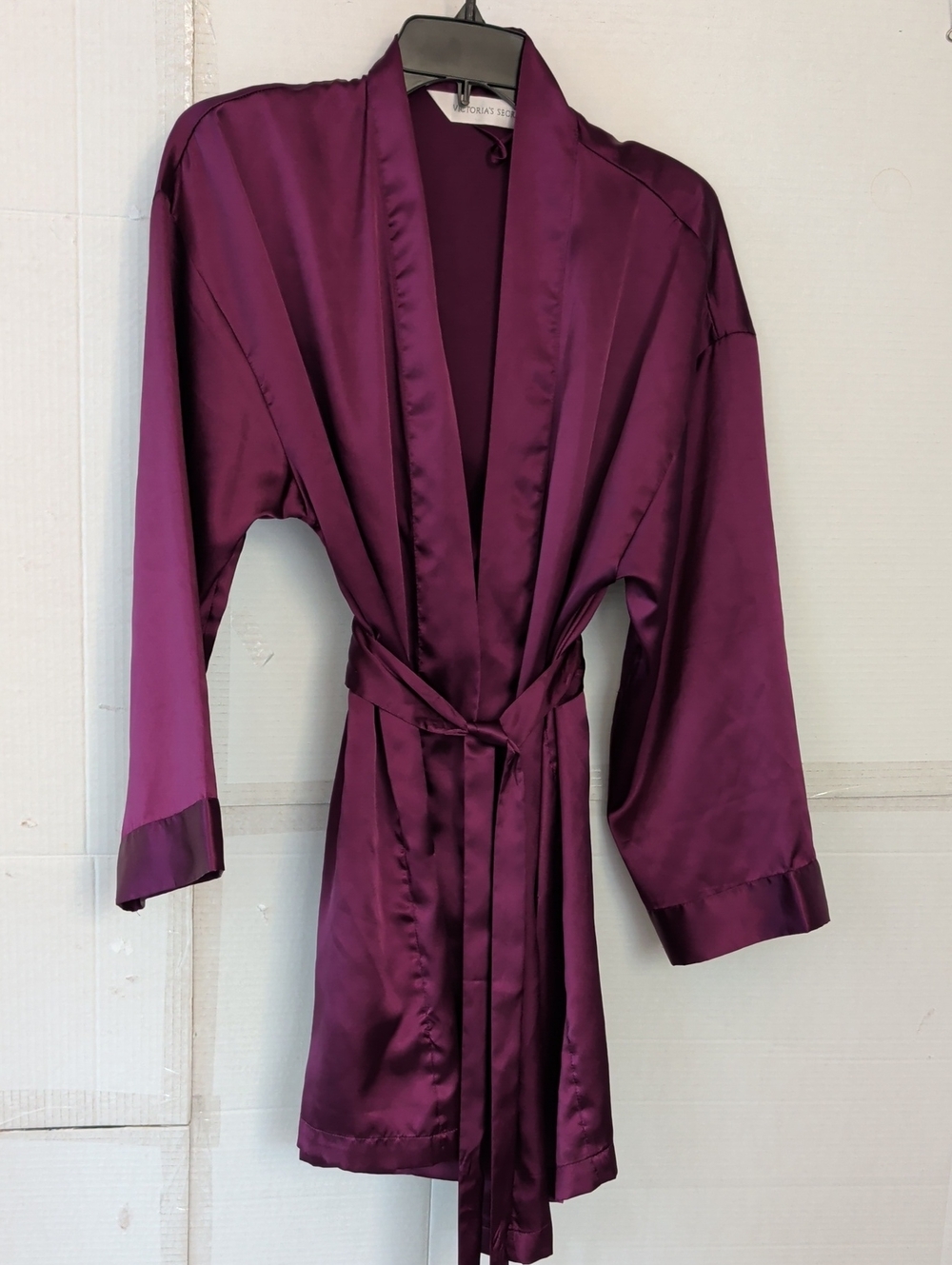 VTG Victoria's Secret Kimono Robe Plum SZ 0/S Chic Soft Collegiate Luxurious